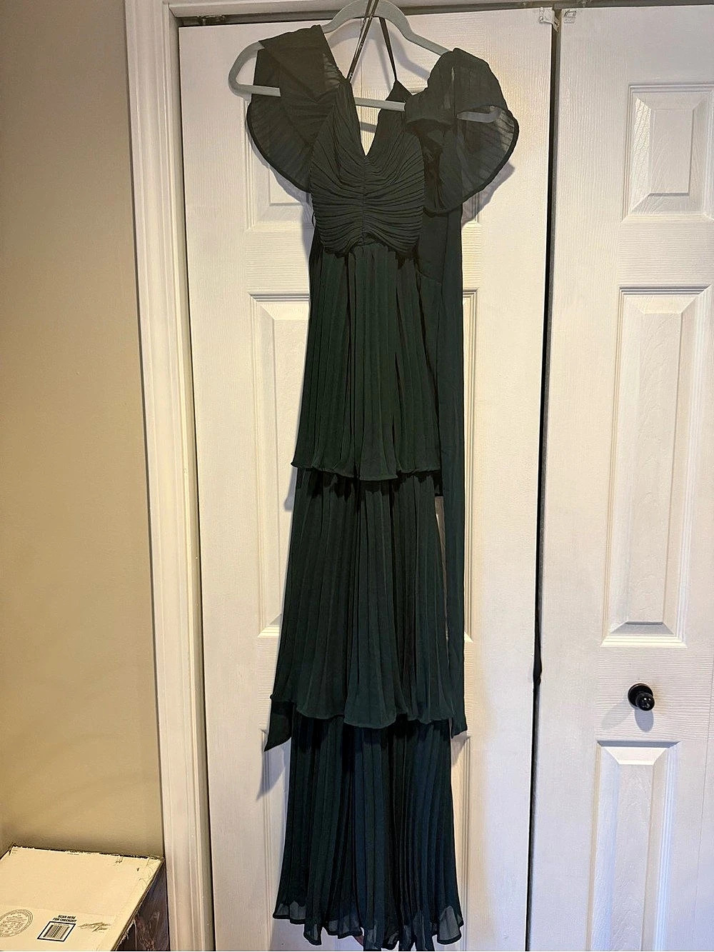 Lulus Luxe Perfection Emerald Green Pleated Tiered Backless Maxi Dress Pleated